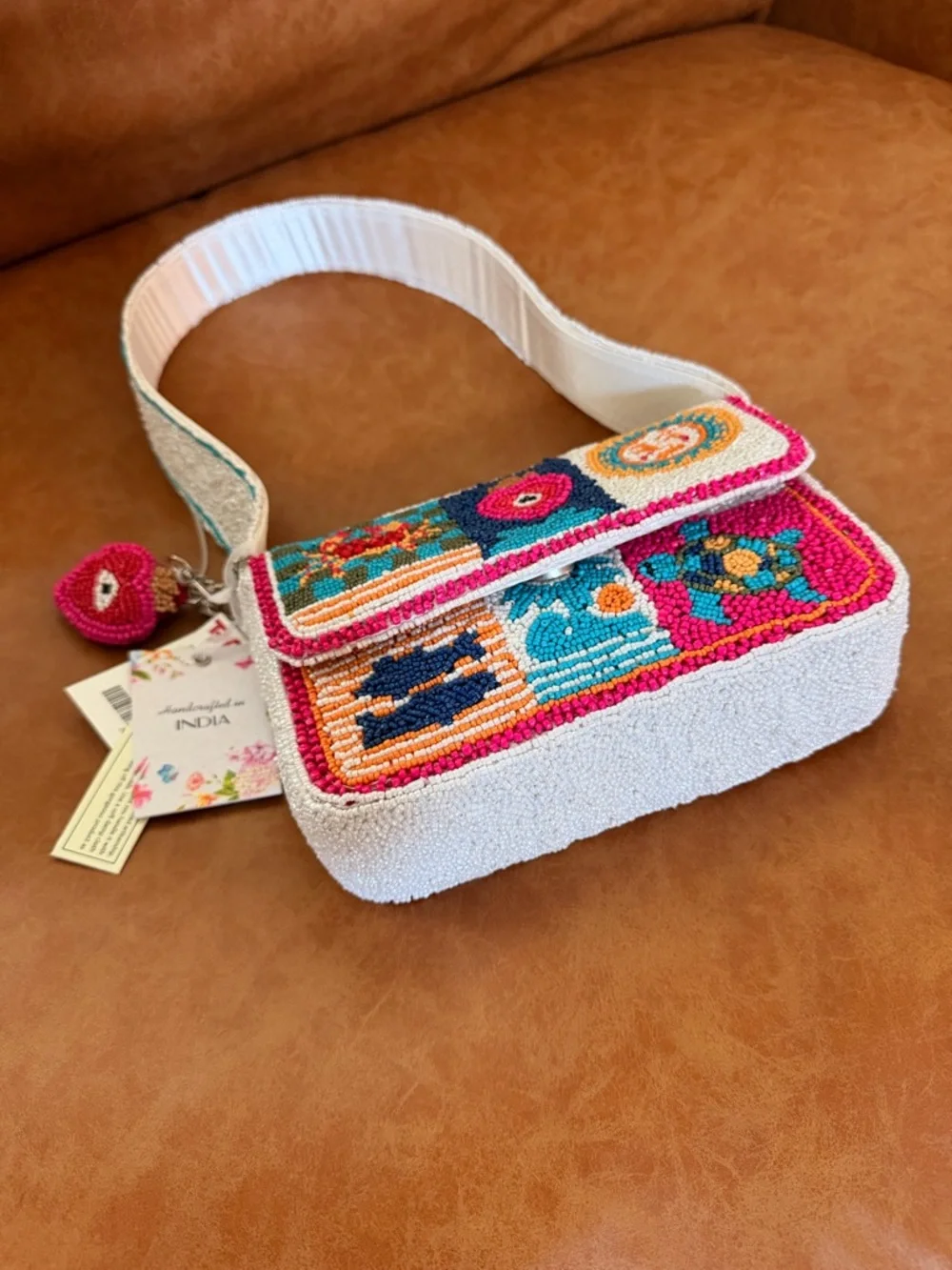 Viral TJ Maxx Beaded Crab Evil Eye Bag Made in India Colorful TikTok Trend Purse - Picture 5 of 15